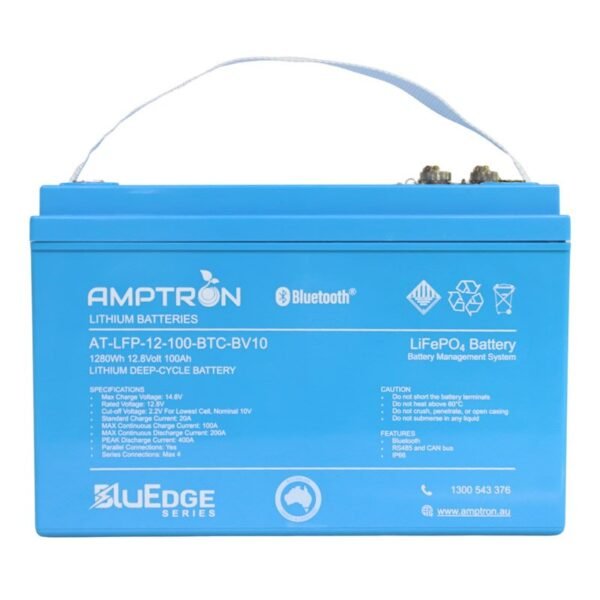 NEW BluEdge 12V 100Ah / 200A Continuous Discharge LiFePO4 Battery with Bluetooth + RS485 + CAN bus