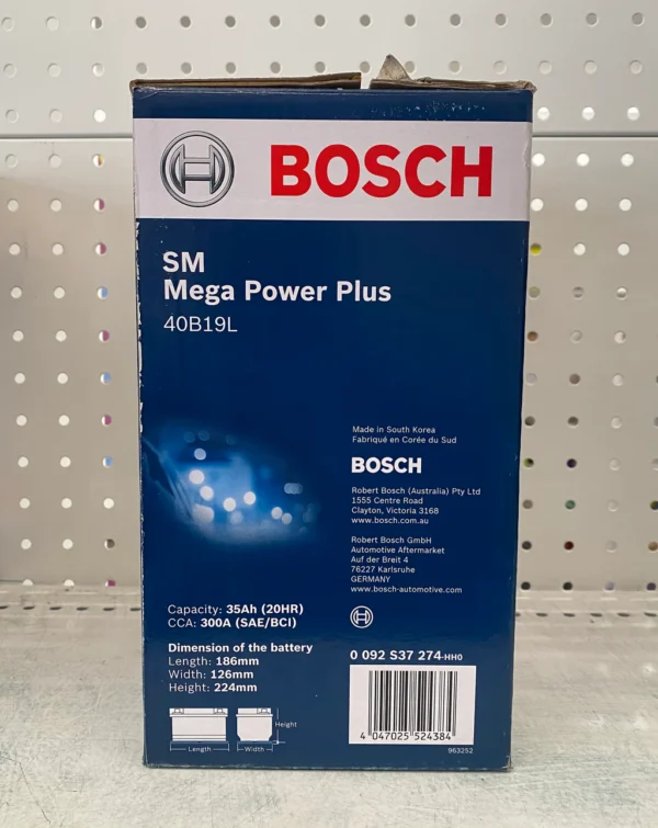 BOSCH 40B19L (NS40L) MF MEGA POWERPLUS BATTERY - Image 2
