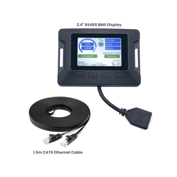 Amptron BluEdge RS485 BMS LCD Display with 1.5m UTP Cable | 2.4-Inch Full-Colour Screen - Image 7