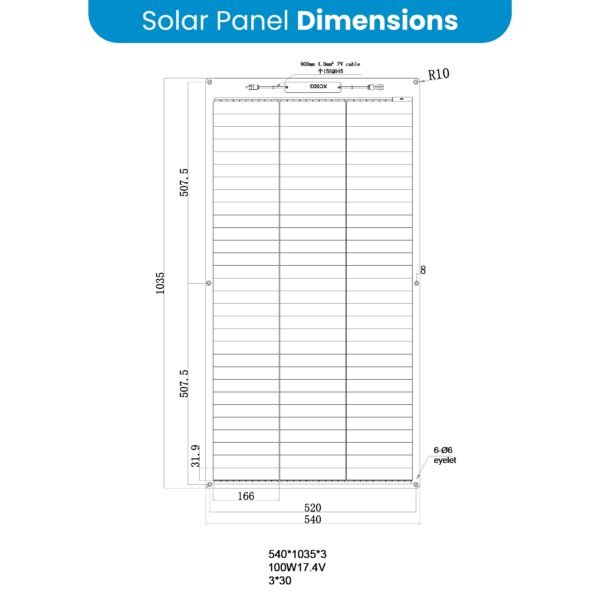 100W 12V Semi-Flexible Perc-Shingled Solar Panel with ETFE Coating - Image 4