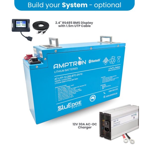 AMPTRON NEW BluEdge SLIMLINE 12V 200Ah / 200A Continuous Discharge LiFePO4 Battery with Bluetooth + RS485 + CANbus - Image 7