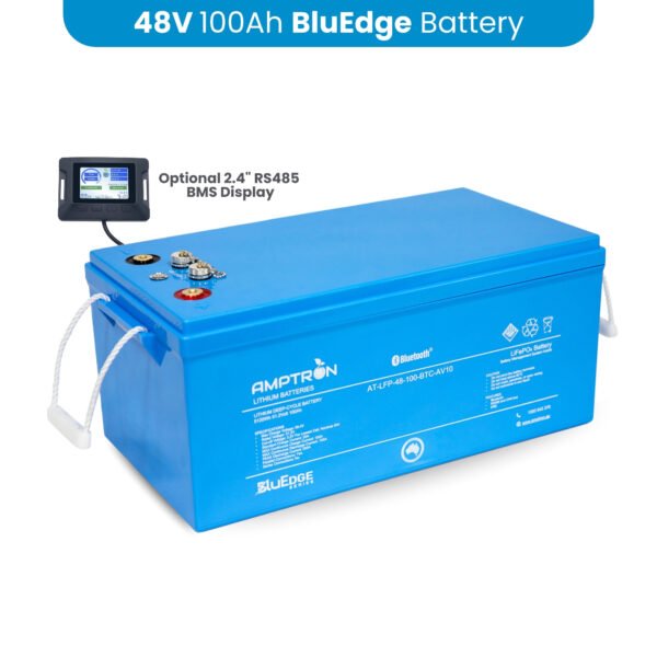 AMPTRON BluEdge 48V 100Ah / 100A Continuous Discharge LiFePO4 Battery with Bluetooth + RS485 + CAN bus - Image 3