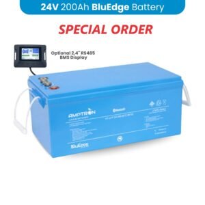 Amptron BluEdge 24V 200Ah 200A LiFePO4 Lithium Battery – Deep Cycle Smart Battery with Bluetooth, RS485 & CAN Bus