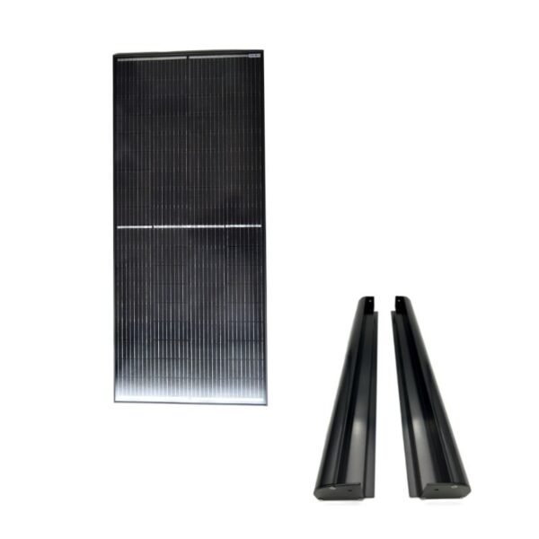 200W 12V Glass Perc Half Mono-crystalline Solar panel, 35mm Black Aluminium Framed Panel with Aerodynamic Mounting Kit