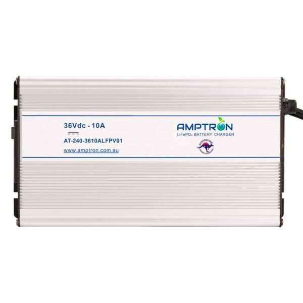 AC-DC 36V 10A Lithium ​LiFePO4 Battery Charger c/w battery wakeup feature