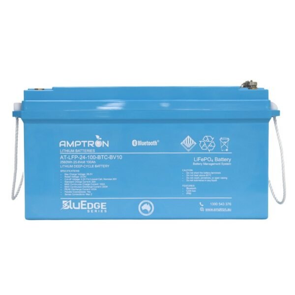 NEW BluEdge 24V 100Ah / 200A Continuous Discharge LiFePO4 Battery with Bluetooth + RS485 + CAN bus