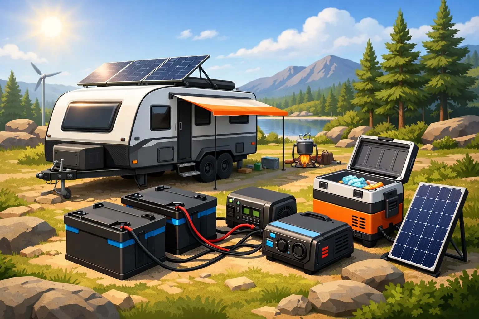 Caravan Battery Setup for Off-Grid Trips