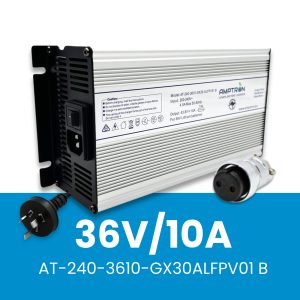 36V 10A AC-DC Lithium ​LiFePO4 Battery Charger C/W GX30 round Din Plug